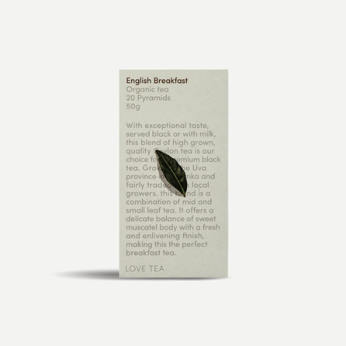 Organic English Breakfast Pyramid Tea Bags - Love Tea