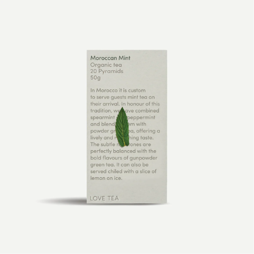 “Love Tea Organic Moroccan Mint Pyramid Tea Bags – Peppermint & Green Tea”
