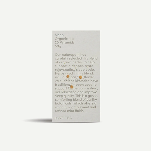 “Love Tea Organic Sleep Pyramid Tea Bags – Chamomile & Lavender Herbal Blend”