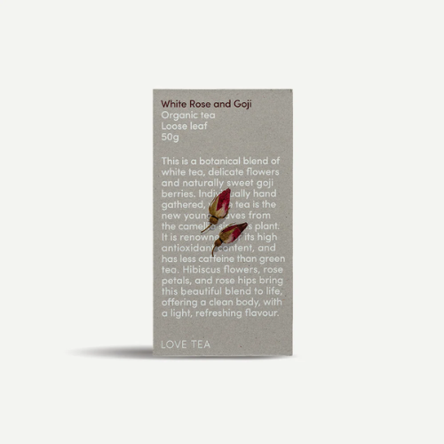 “Love Tea Organic White Rose and Goji Loose Leaf Tea – White Tea with Rose and Goji Berries”